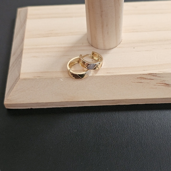 14k Gold Tri Color Earrings